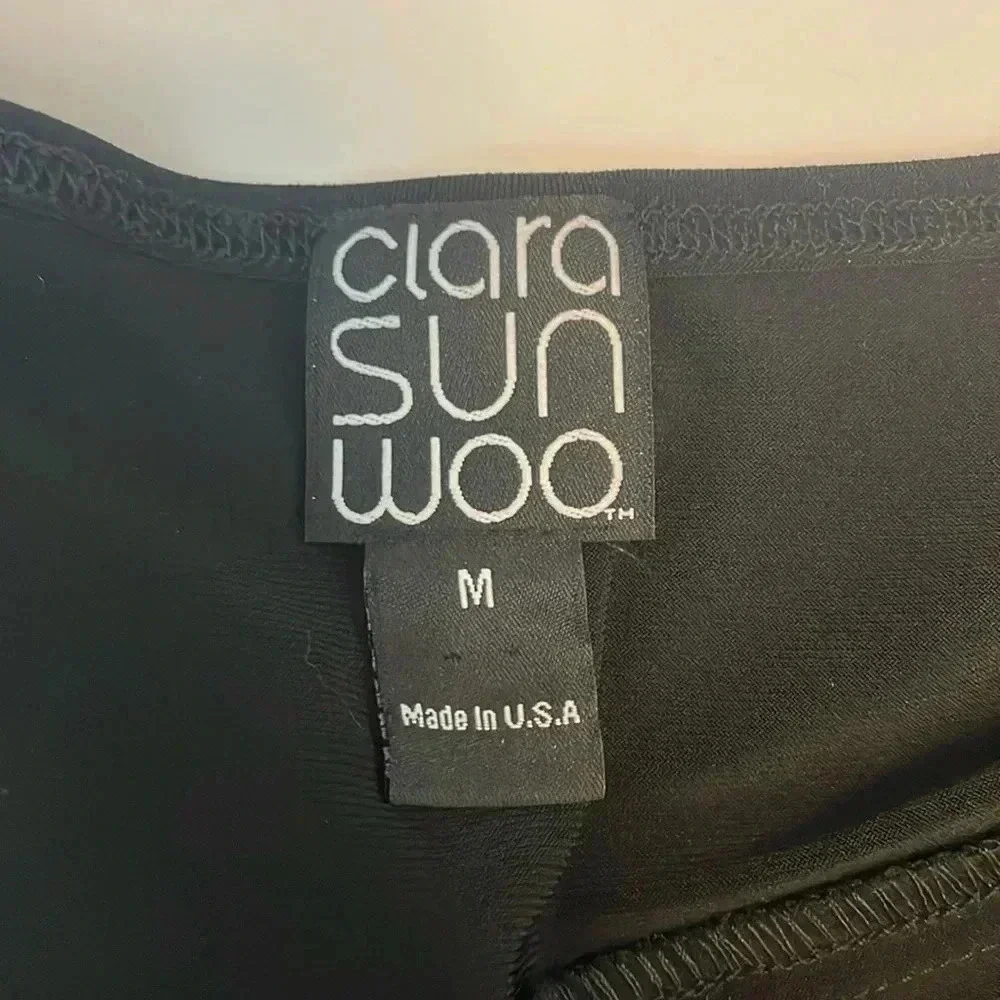 Clara Sun Woo black 3/4 sleeve mini dress size medium - Picture 5 of 9